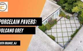Volcano Grey Porcelain Pavers in NJ - Backyard Makeover, Landscaping Ideas