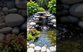 DIY Small Garden Pond with Waterfall Rock Garden ideas #garden #gardenideas #smallgarden