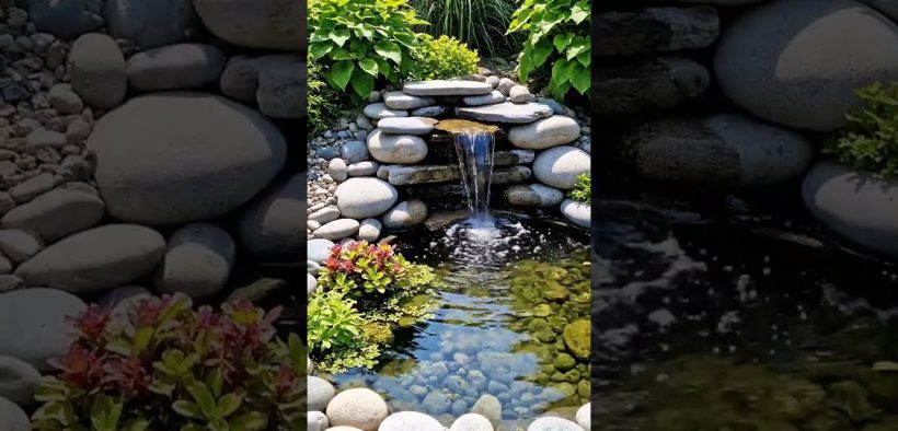 DIY Small Garden Pond with Waterfall Rock Garden ideas #garden #gardenideas #smallgarden