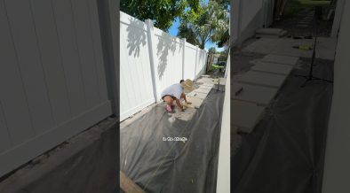 Can’t believe how beautiful our side yard looks now, adding pavers and rocks #backyard #yardwork